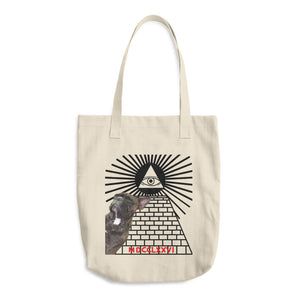 Napping with the "Eye of Providence" Cotton Tote Bag
